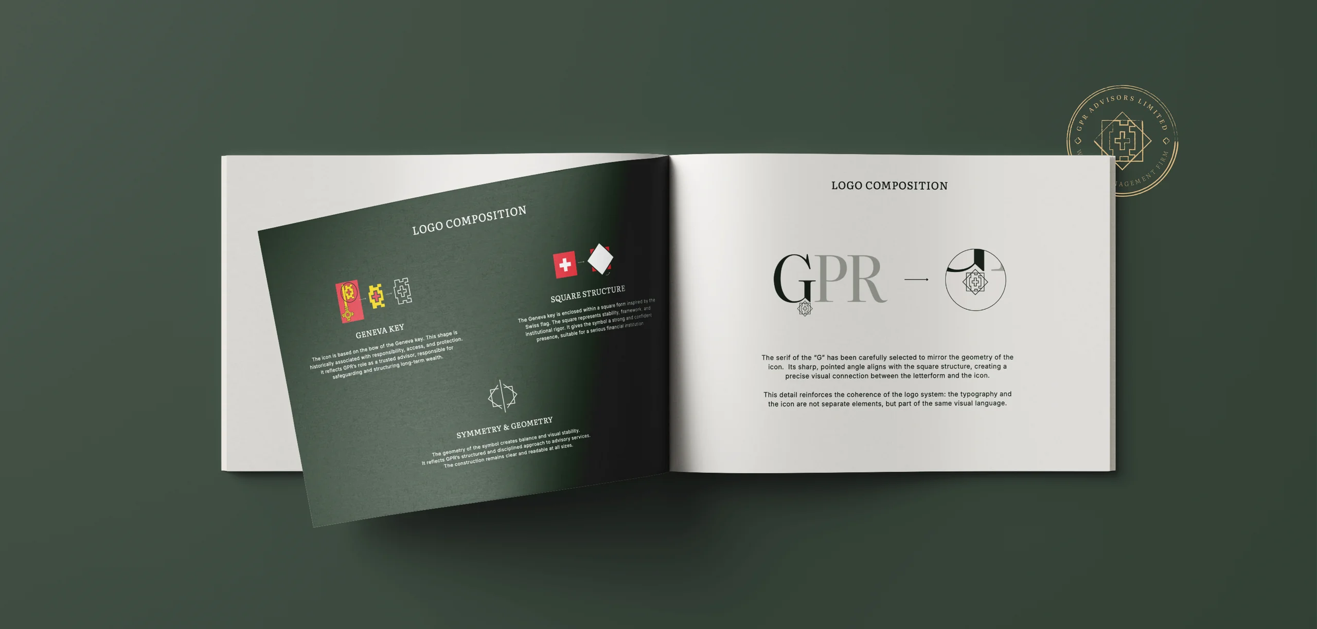 GPR brand visual — signage and business card