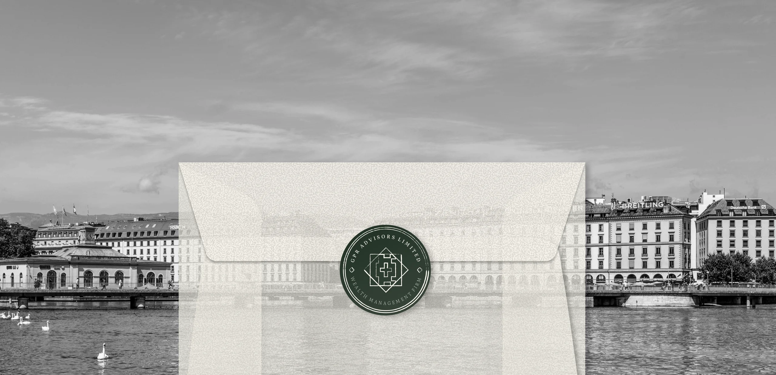 GPR Advisors — Geneva cityscape with brand stamp