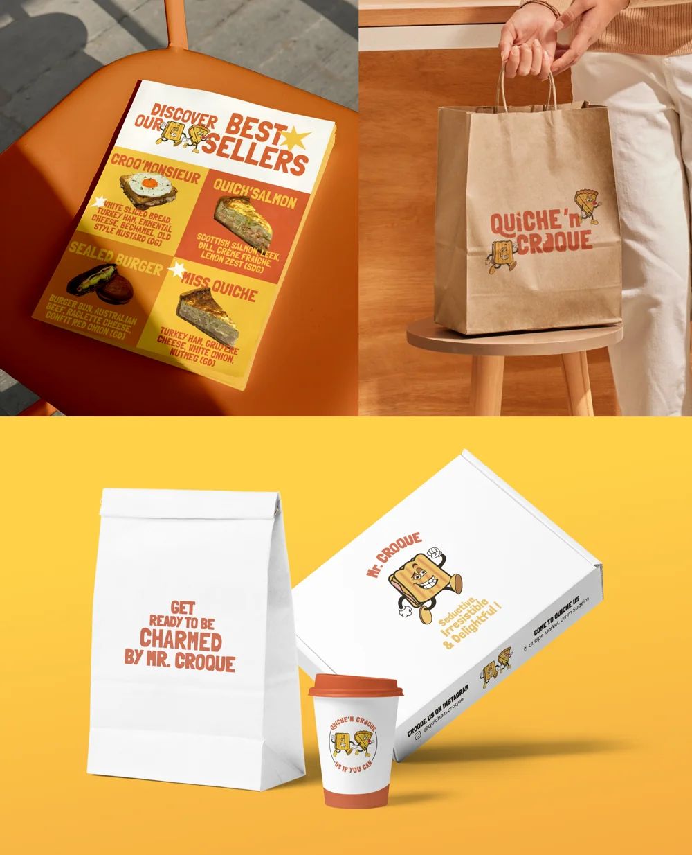 Quiche and Croque takeaway packaging