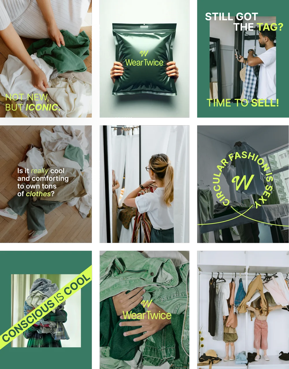WearTwice fashion social media grid