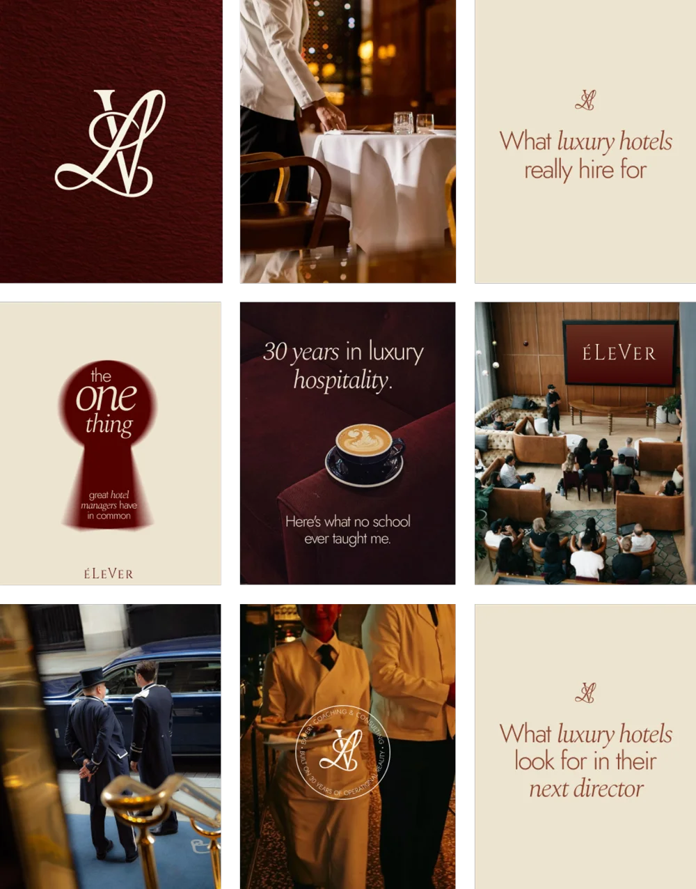 Élever hospitality social media grid