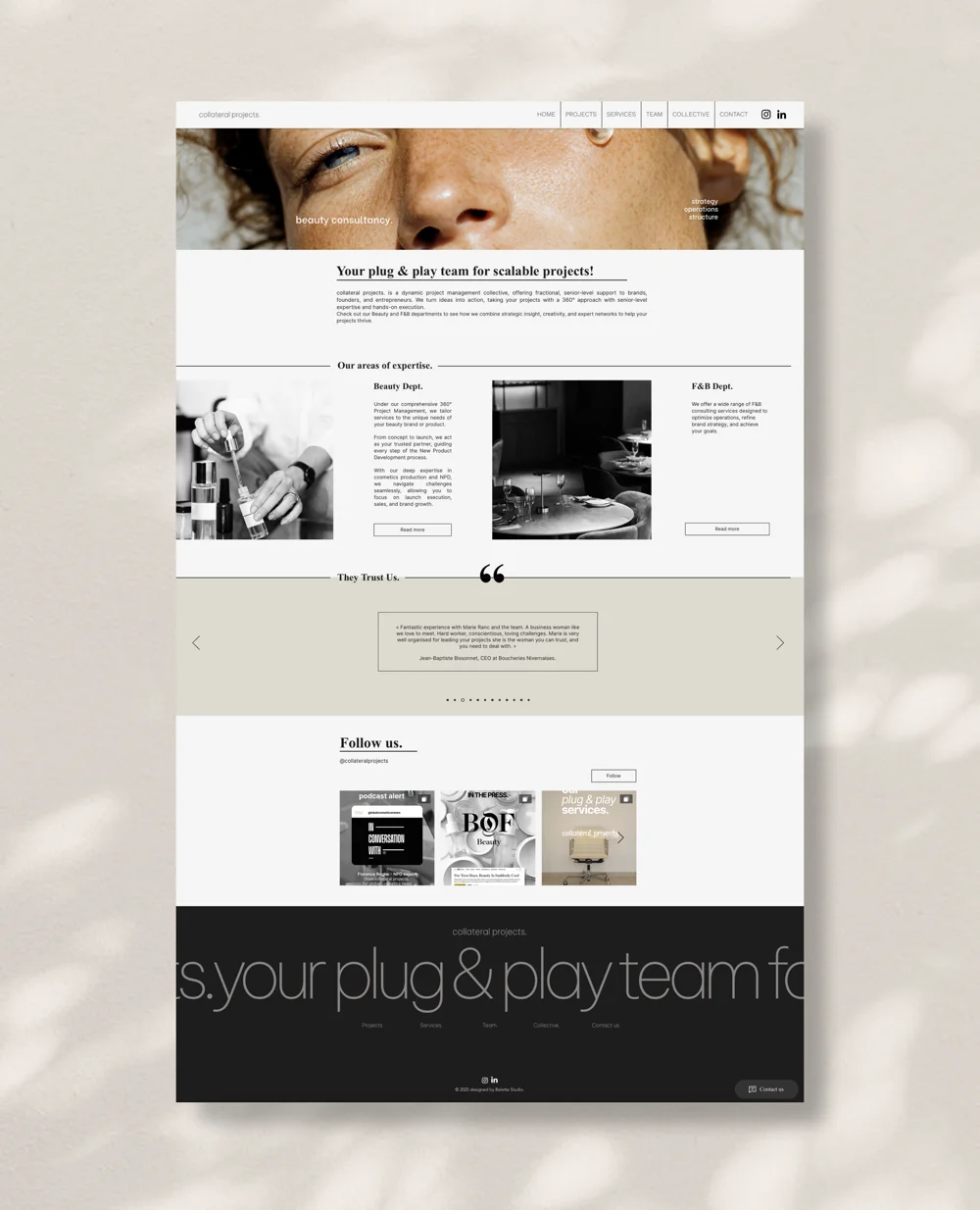 Collateral Projects website homepage
